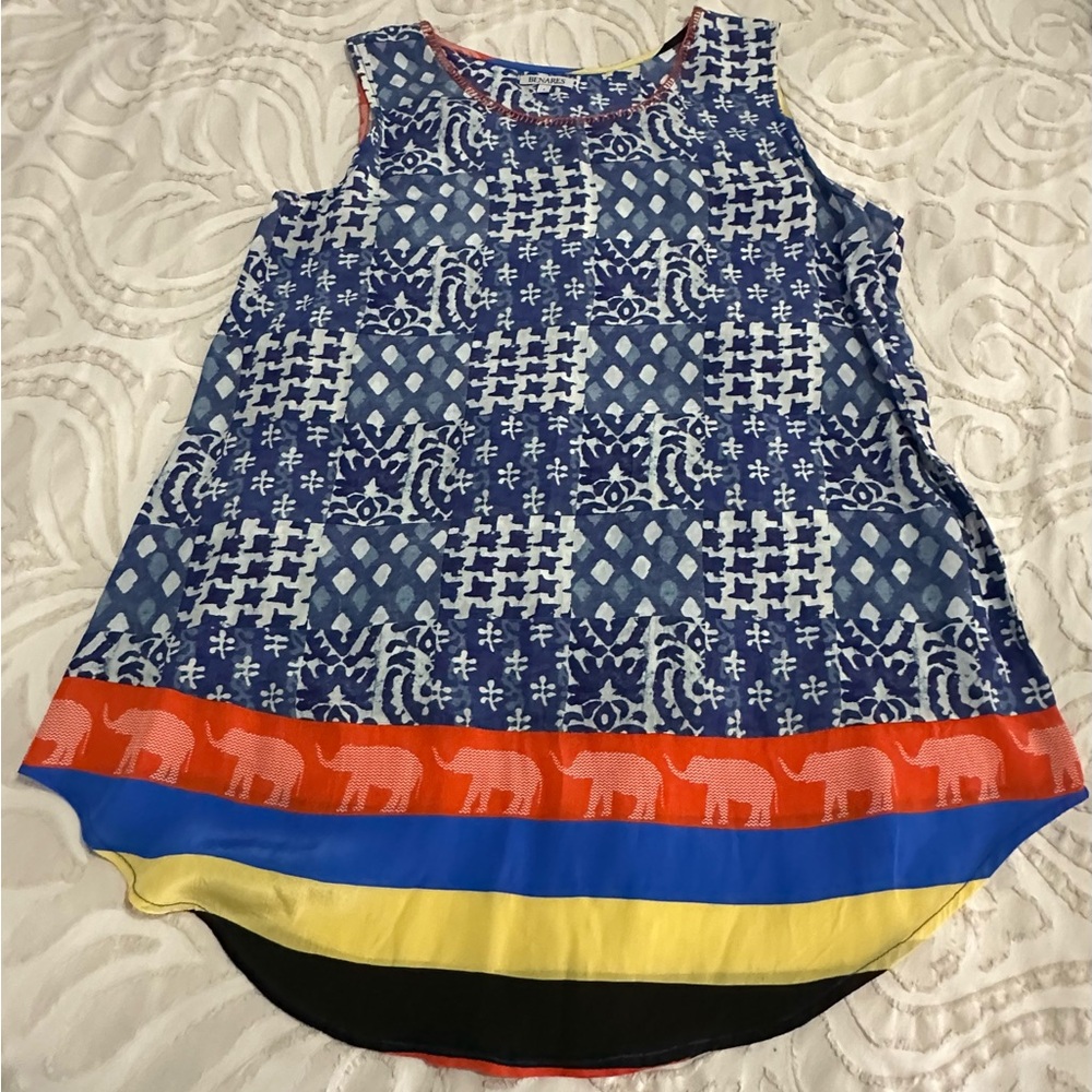 Colorful Women’s Sleeveless Silk Top